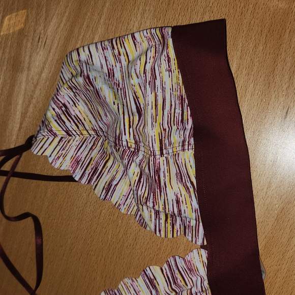 Flirtitude bralette bra multi color strappy style bra L summer bralette - Picture 3 of 6